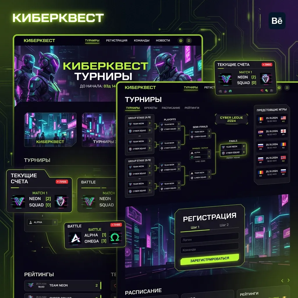 Кейс Игровой портал «КиберКвест» — разработка веб-система